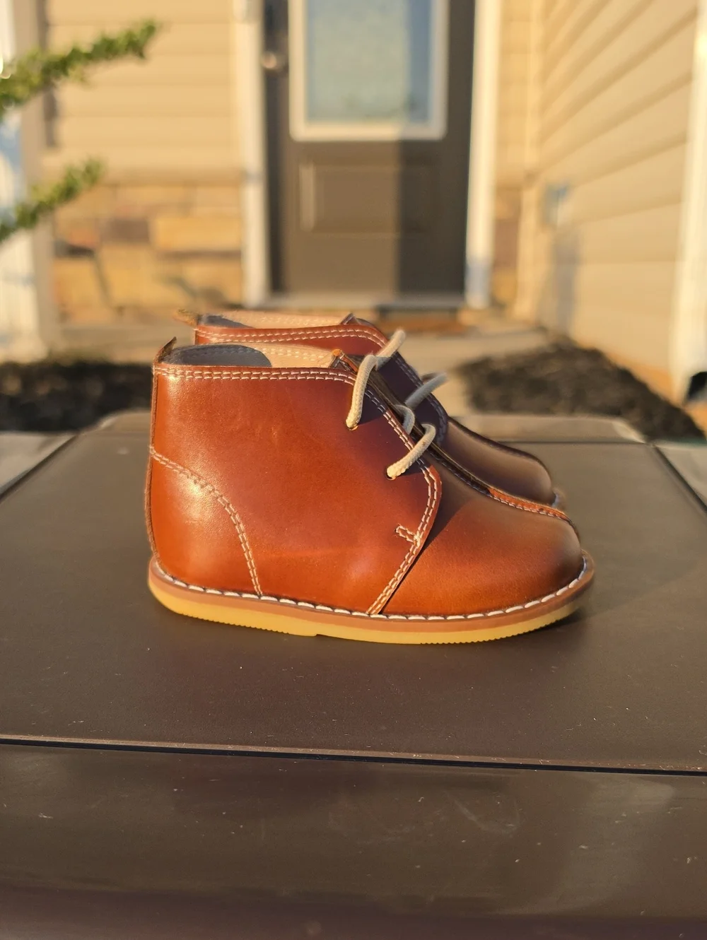 Elephantito Baby Brown Leather Walking Shoes Size 5